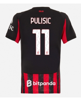 AC Milan Christian Pulisic #11 Maglia Gara Casa Repliche 2025-26 Donna Maniche Corte